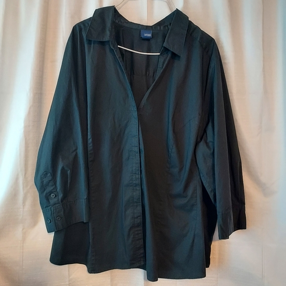Women's 3X Button Blouse 3/4 Sleeve - Picture 6 of 8